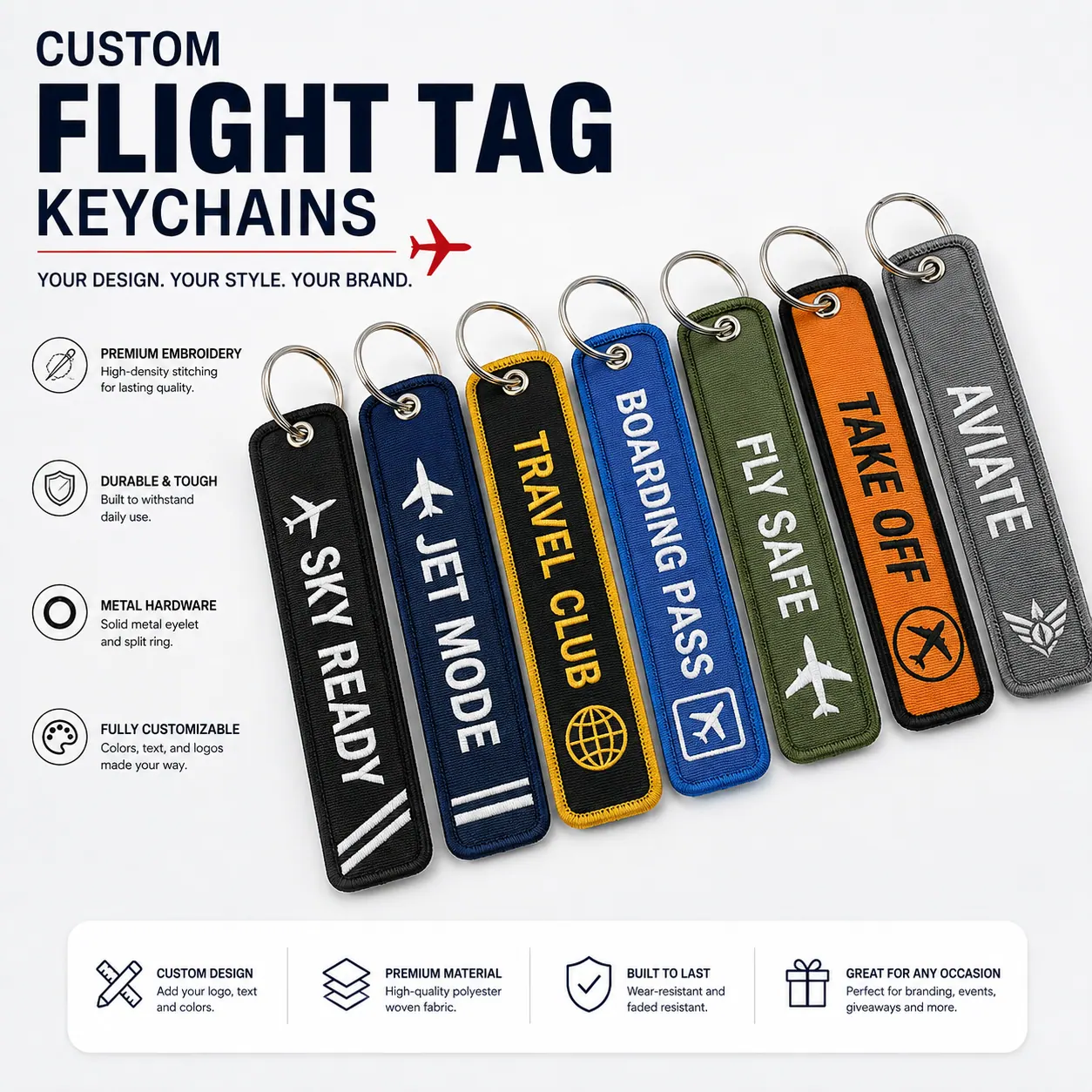 Custom Flight Tag Keychains real product sample
