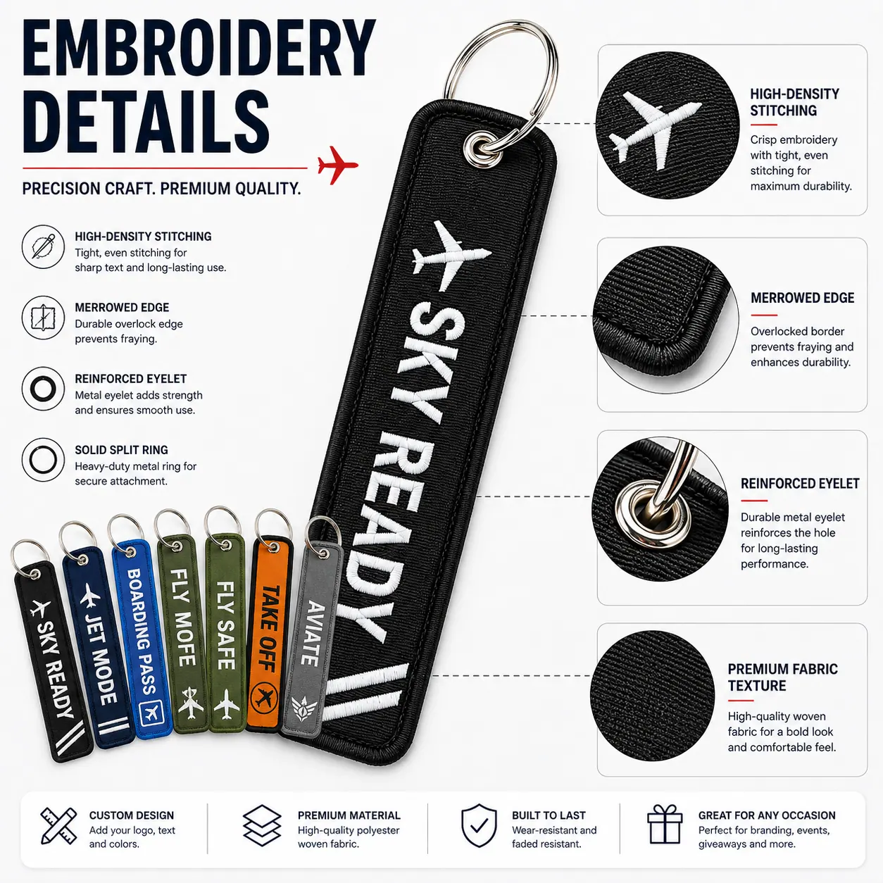 Custom Flight Tag Keychains real product sample
