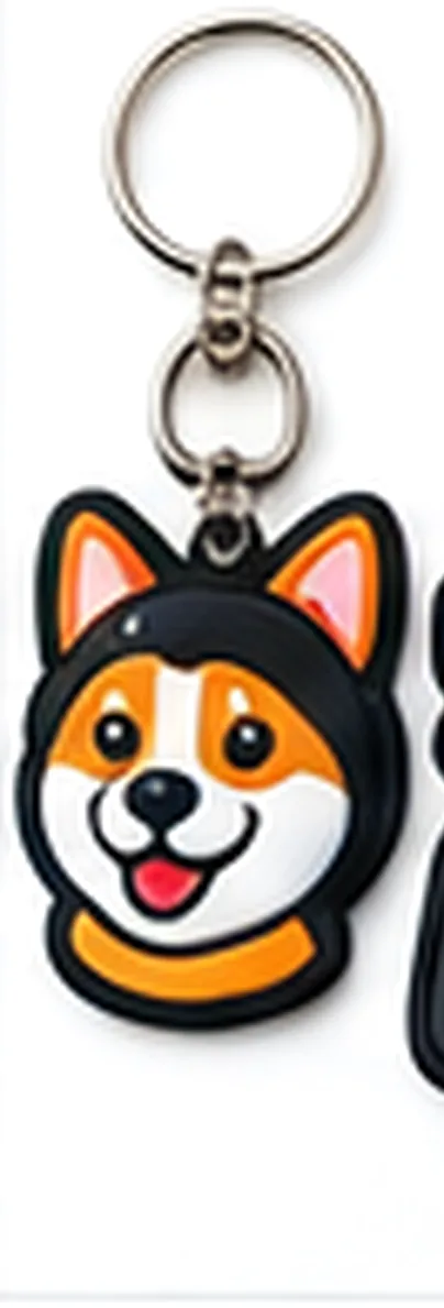 PVC keychain shaped like a Shiba Inu dog