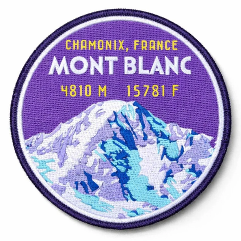 Mont Blanc Chamonix France outdoor mountain embroidered patch