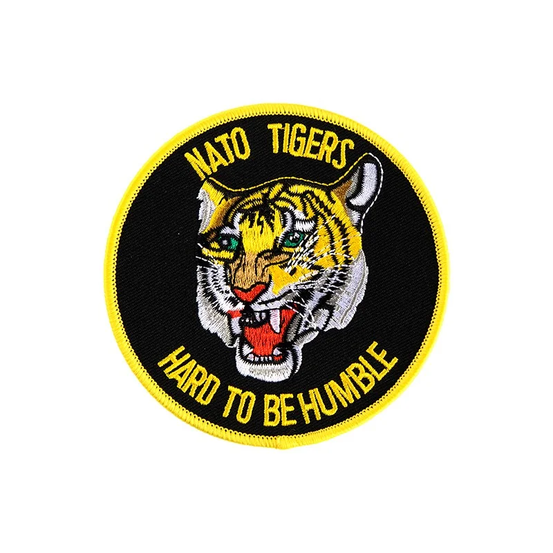NATO Tigers military emblem with yellow merrowed border