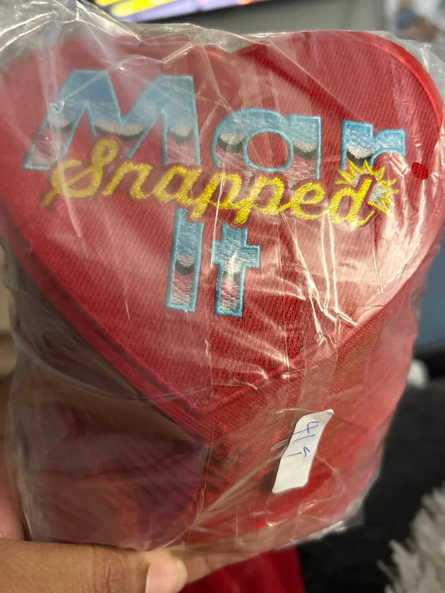 Bulk packaging clear polybag of red heart patches with production tag 415