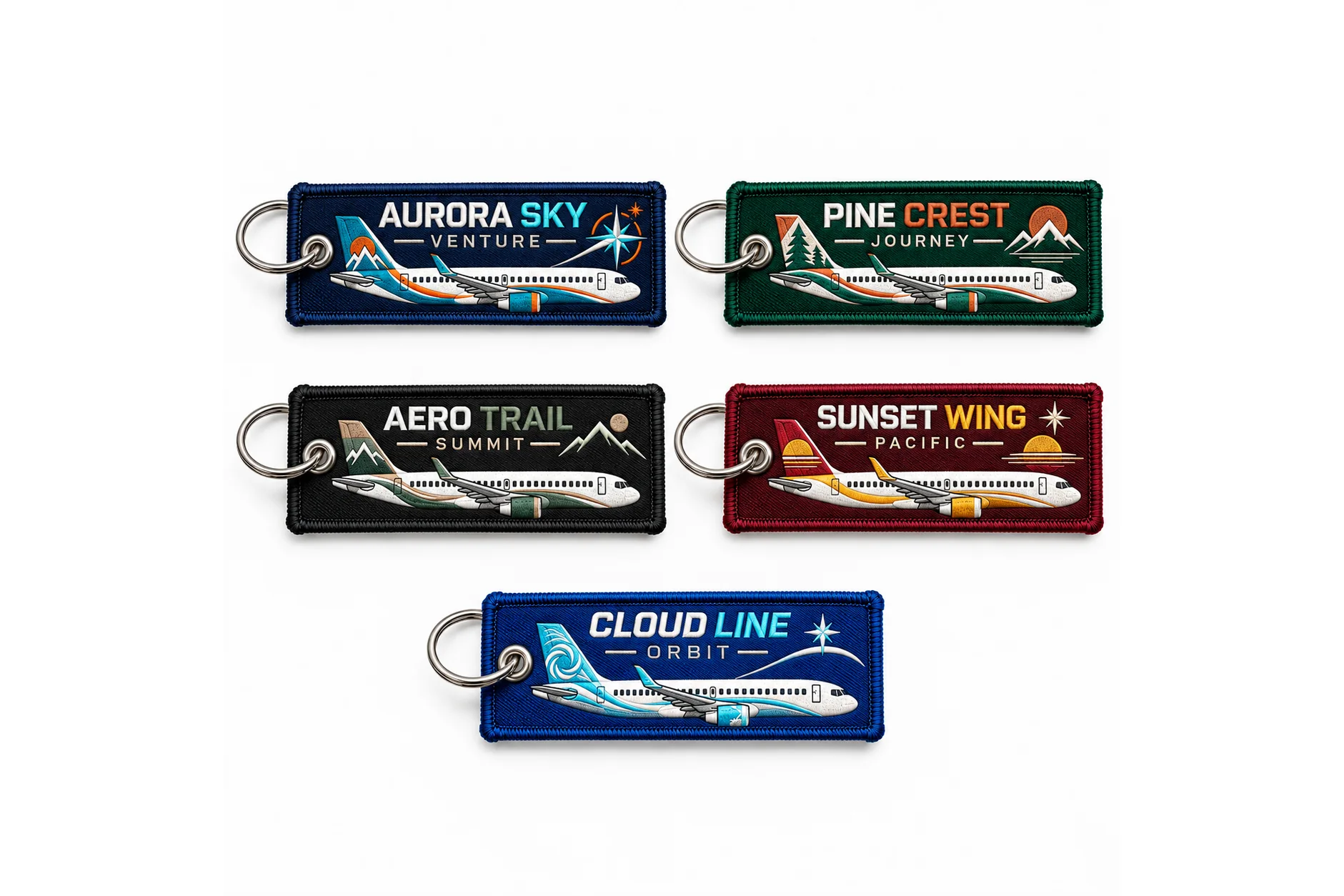 Flight Tag Keychains product samples